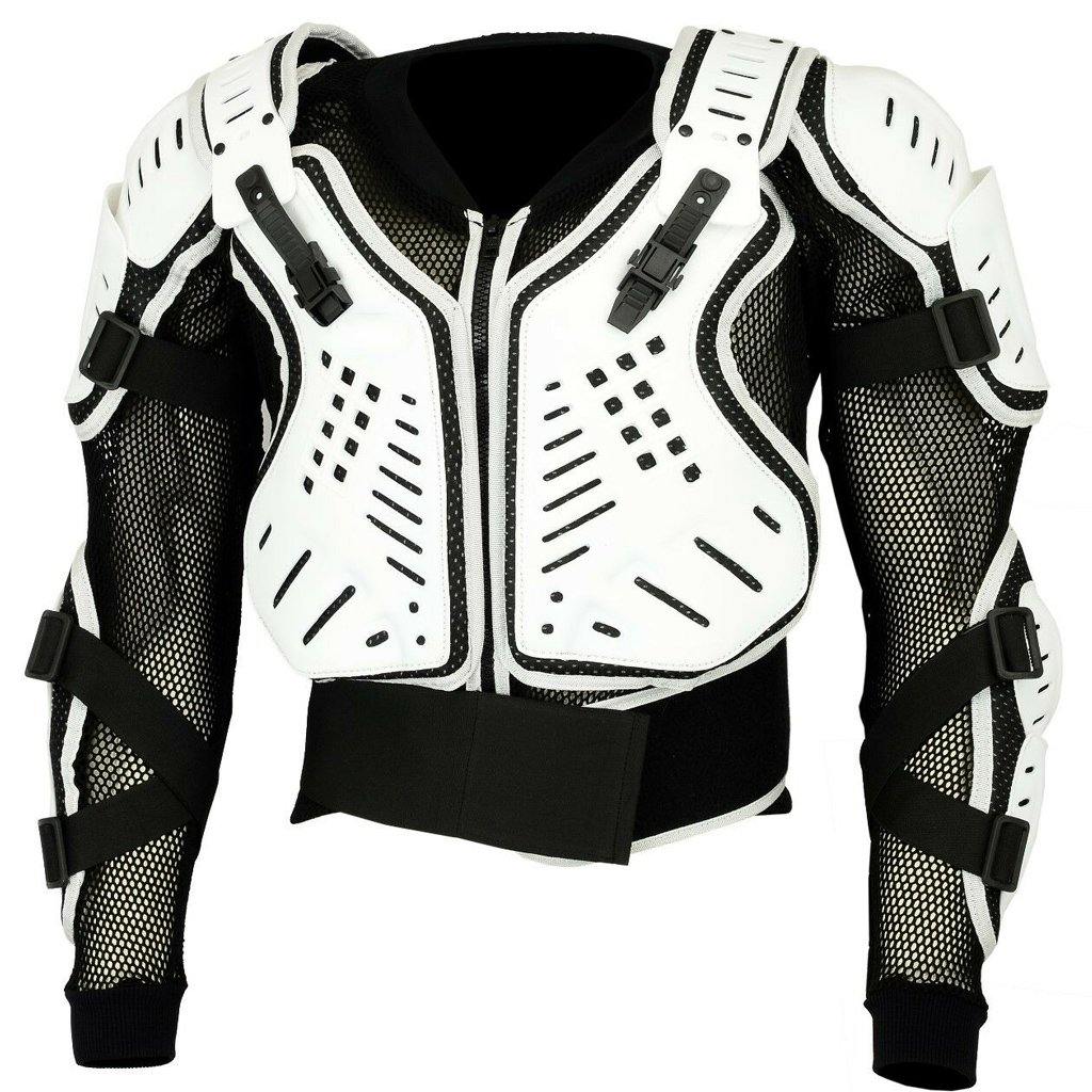 Adult White Motocross Body Armour Bikequad Protective Enduro Bionic Quad Jacket - biznimart