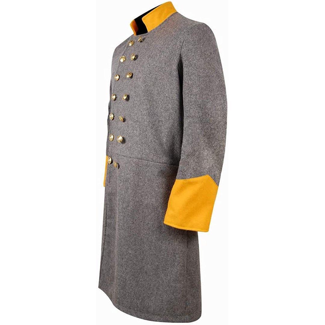 Cavalry CW Officer's Dual Breasted Frock Coat With Yellow Collar And Cuff - biznimart