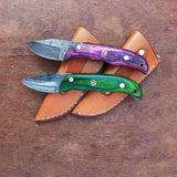 Custom Made Damascus Steel Bull CuttersKnives Set