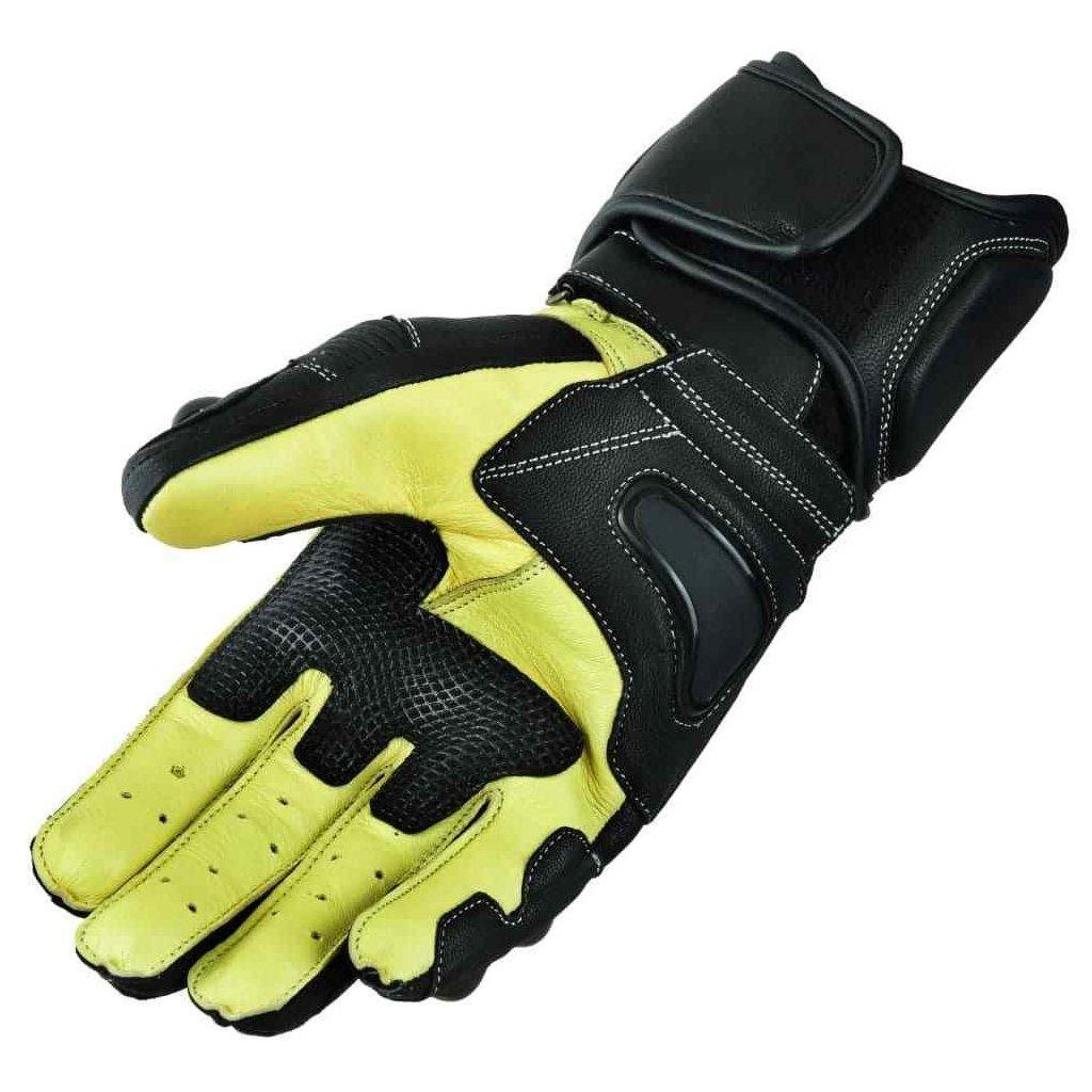 Mens Genuine Leather Motorcycle Motorbike Knuckle SPS Protection Racing Gloves - biznimart