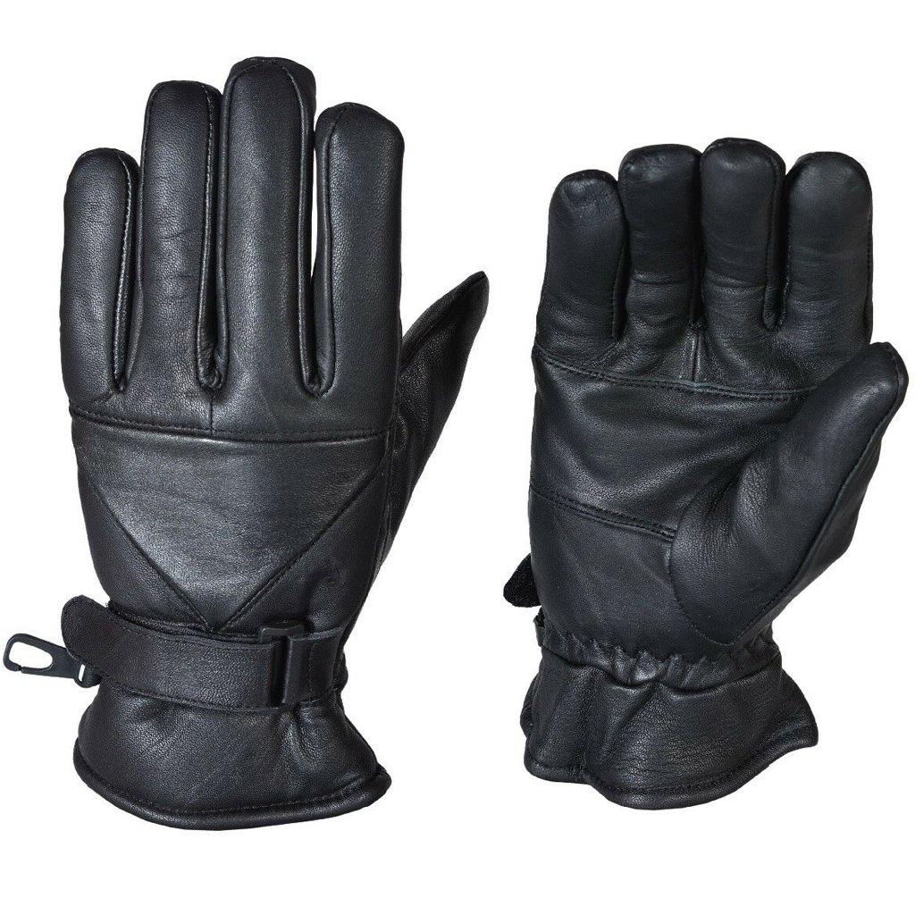 Mens Winter Genuine Leather Motorcycle Motorbike 3M Thermal Thinsulate Gloves - biznimart