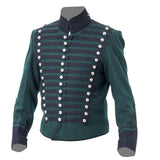Napoleonic Uniforms Napoleonic British 95th Rifles Jacket Tunic Steampunk Military Uniform Leather Hussar Jacket Navy Blue Army Jacket - biznimart