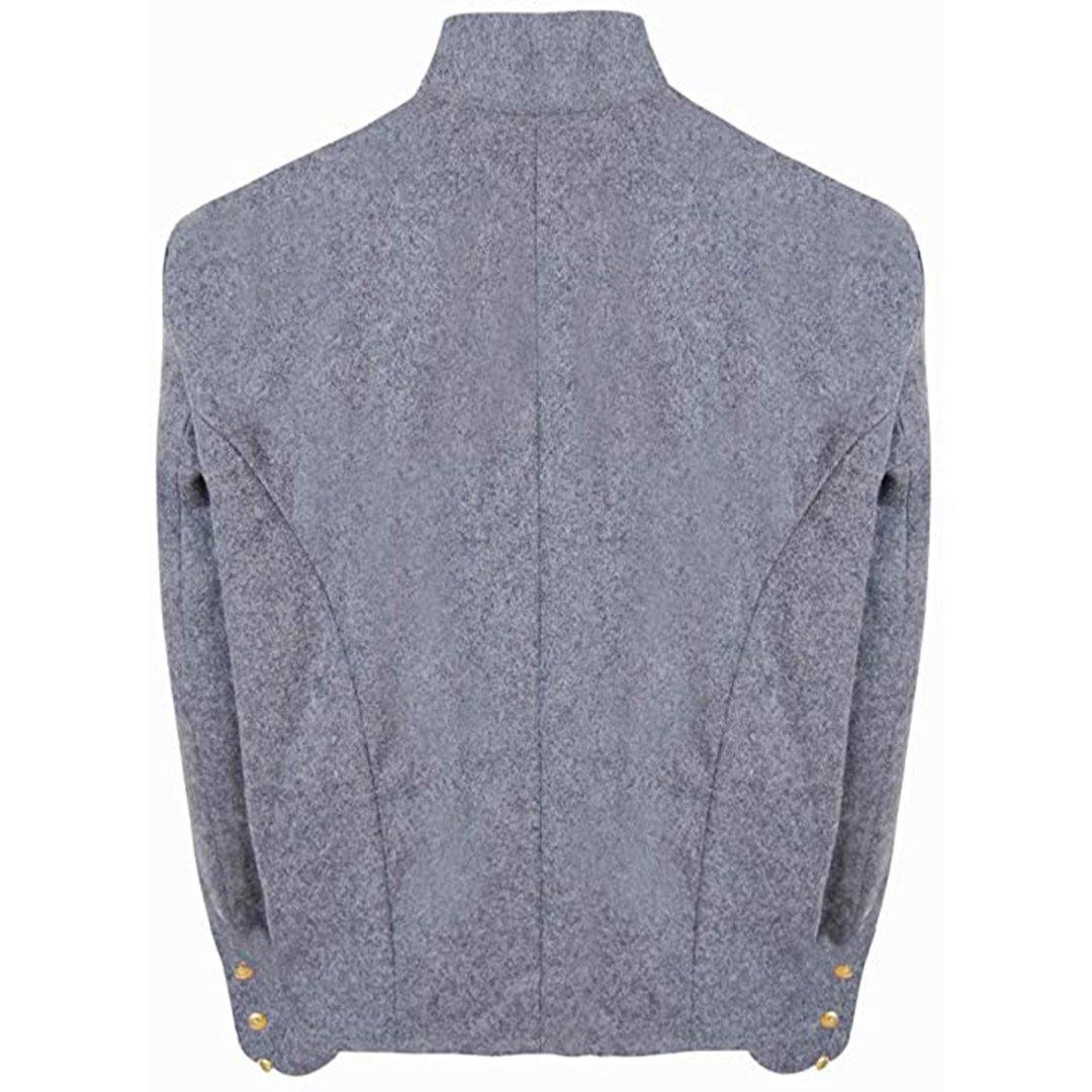 CW US Confederate Untrimmed Grey Wool Shell Coat Jacket - biznimart