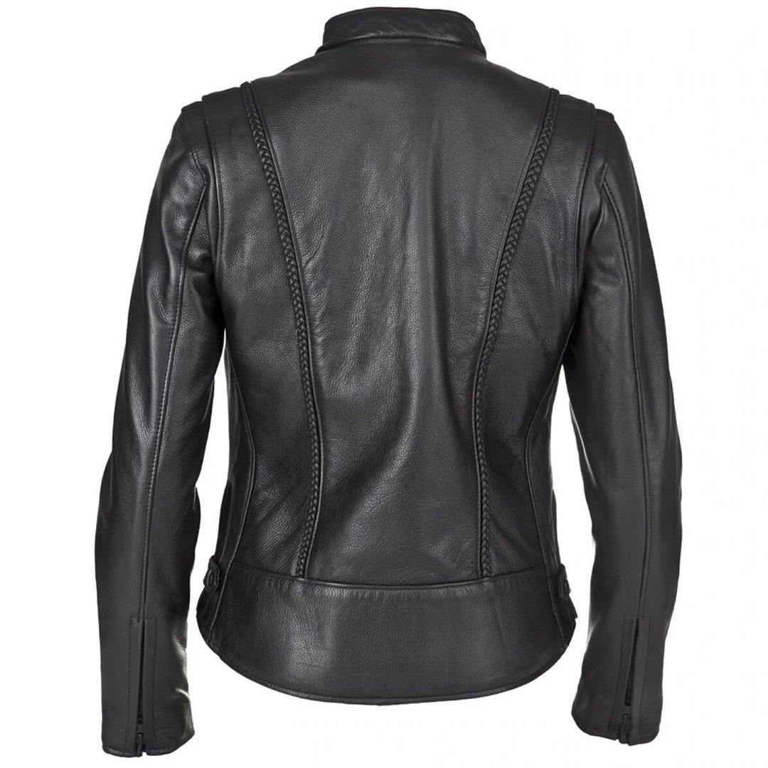 Women's Braided Leather Jacket - biznimart