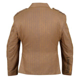 Argyll Jacket With Waistcoat/Vest Brown Serge Wool - biznimart