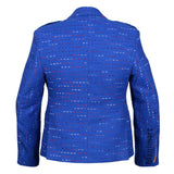 Pure Wool Blue Argyll Jacket With Waistcoat/Vest - biznimart