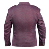 Maroon Pure Wool Tweed Argyll Jacket With Waistcoat/Vest - biznimart