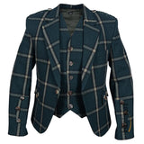Green Pure Wool Argyll Jacket With Waistcoat/Vest