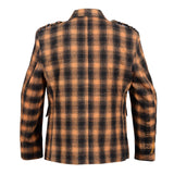 Black And Orange Pure Wool Argyll Jacket With Waistcoat/Vest - biznimart