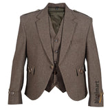 Brown Tweed Wool Argyll Jacket With Waistcoat/Vest