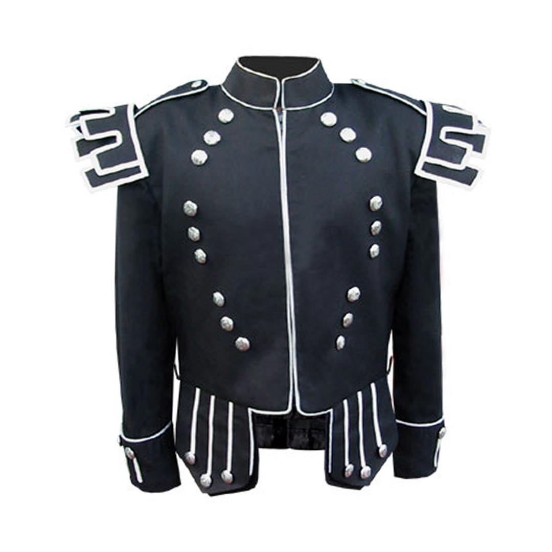 Black Scots Guards Style Doublet With Castellated Shoulder Shells