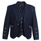 Blue Tweed Argyll Jacket & Vest Pure Wool - biznimart