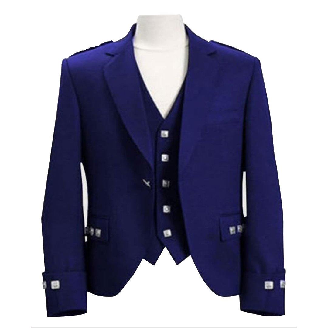 Blue Argyll Jacket And Vest - biznimart