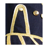 Dark Blue Pipe Band Doublet With Gold Braid Zip Front