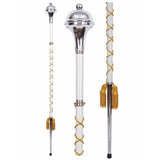 Drum Major Stave Beech Wood White Shaft Ball Top Gold Cord