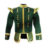 Green Pipe Band Doublet With Fancy Gold Trim