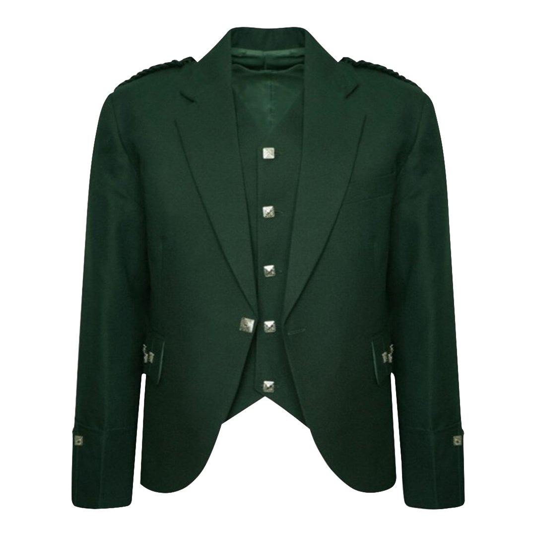 Green Argyll Jacket And Vest - biznimart