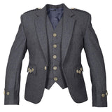 Grey Argyll Jacket And Vest Pure Blazer Wool