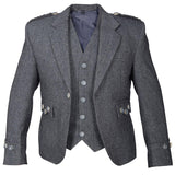 Grey Tweed Argyll Jacket And Vest Pure Wool
