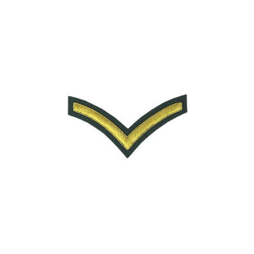 imperial-highland-supplies-1-stripe-chevron-badge-gold-bullion-on-green