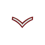 imperial-highland-supplies-1-stripe-chevron-badge-silver-bullion-on-red