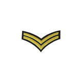 2 Stripe Chevrons Badge Gold Bullion On Black