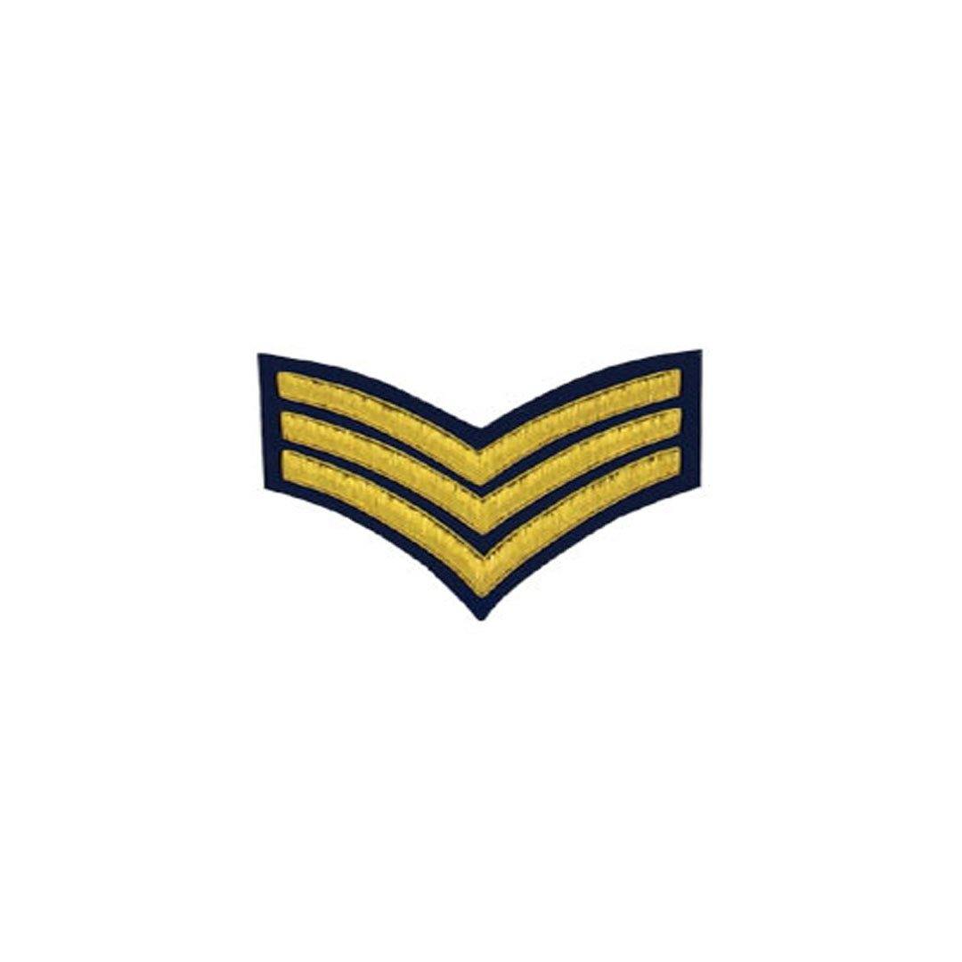 imperial-highland-supplies-3-stripes-chevron-badge-gold-bullion-on-dark-blue