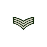 imperial-highland-supplies-3-stripes-chevron-badge-silver-bullion-on-green