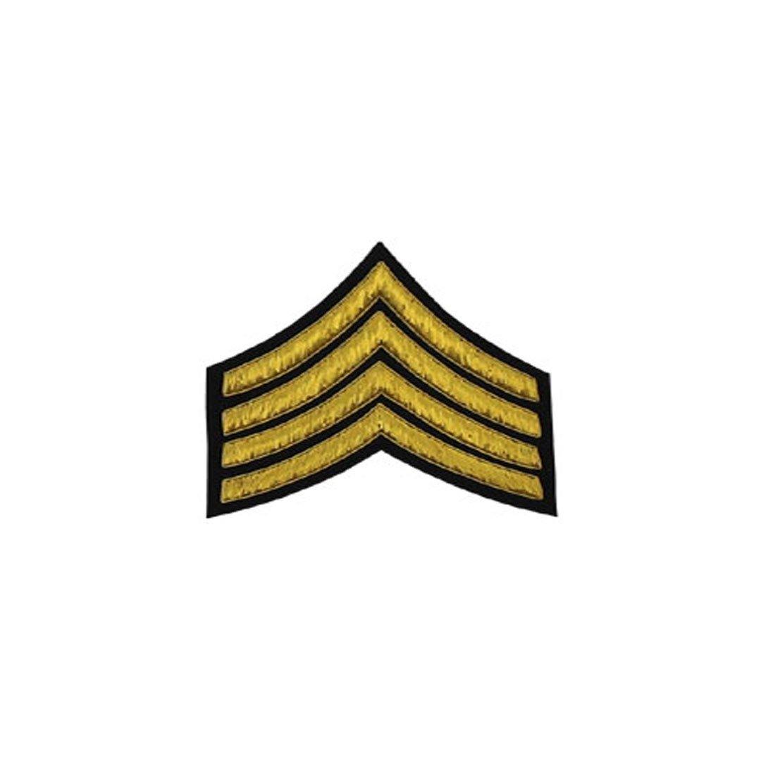 imperial-highland-supplies-4-stripes-chevron-badge-gold-bullion-on-black