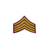 4 Stripe Chevrons Badge Gold Bullion On Red