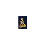 Bagpipe Badge Gold Bullion On Blue