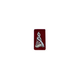 Bagpipe Badge Silver Bullion On Red