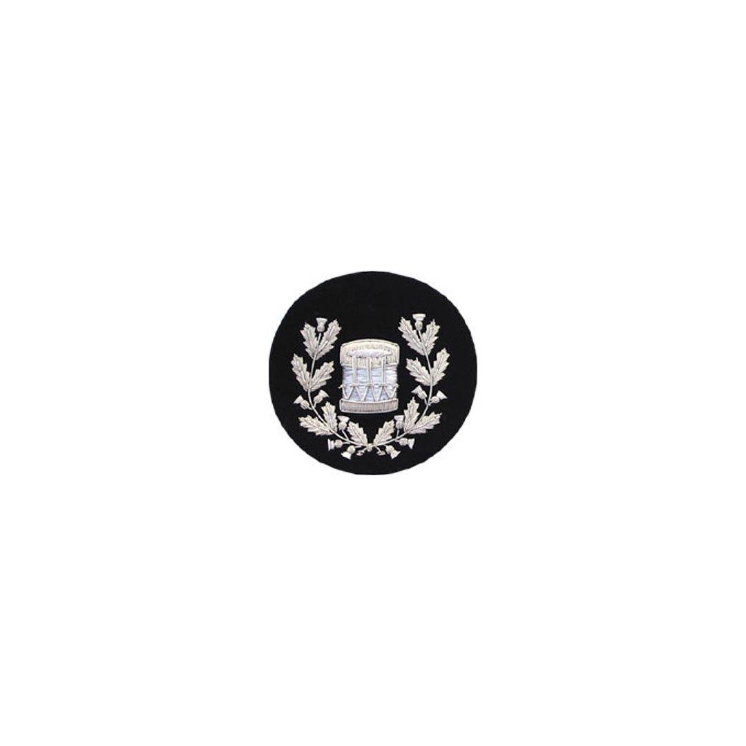 imperial-highland-supplies-drum-major-badge-silver-bullion-on-black