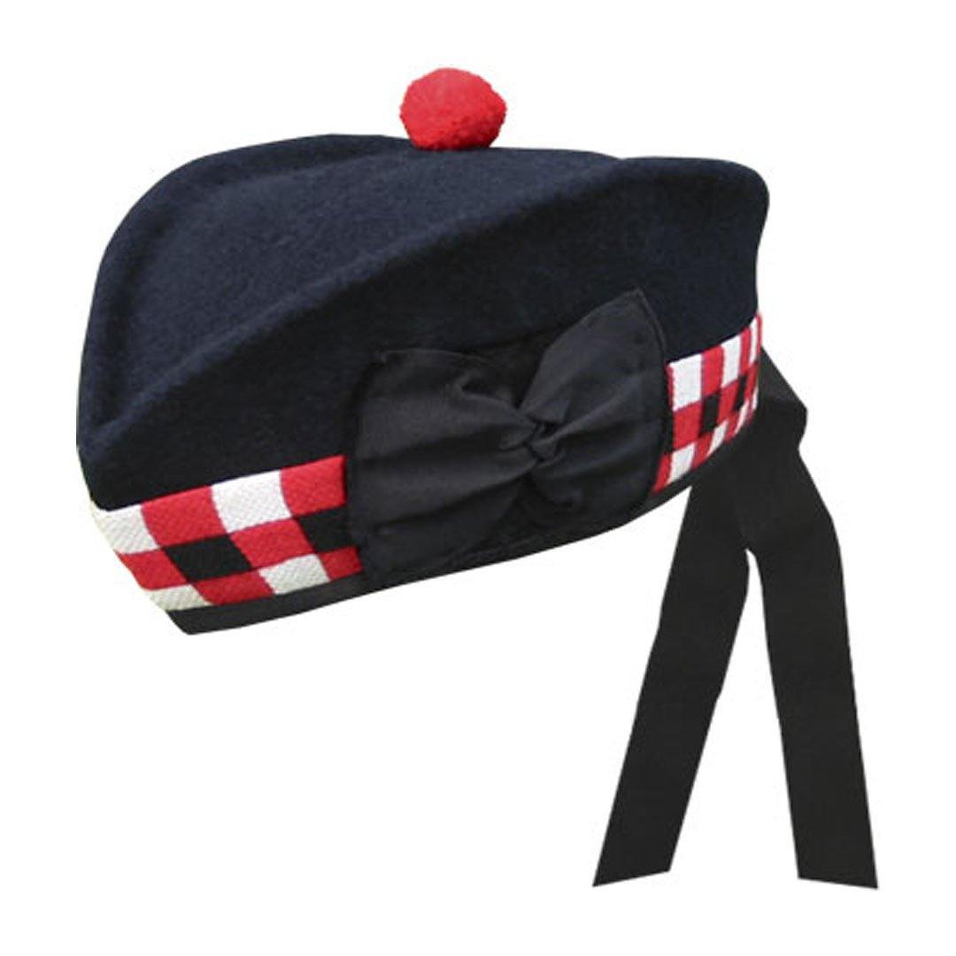 Navy Glengarry Hat With White Red Black Dicing - biznimart