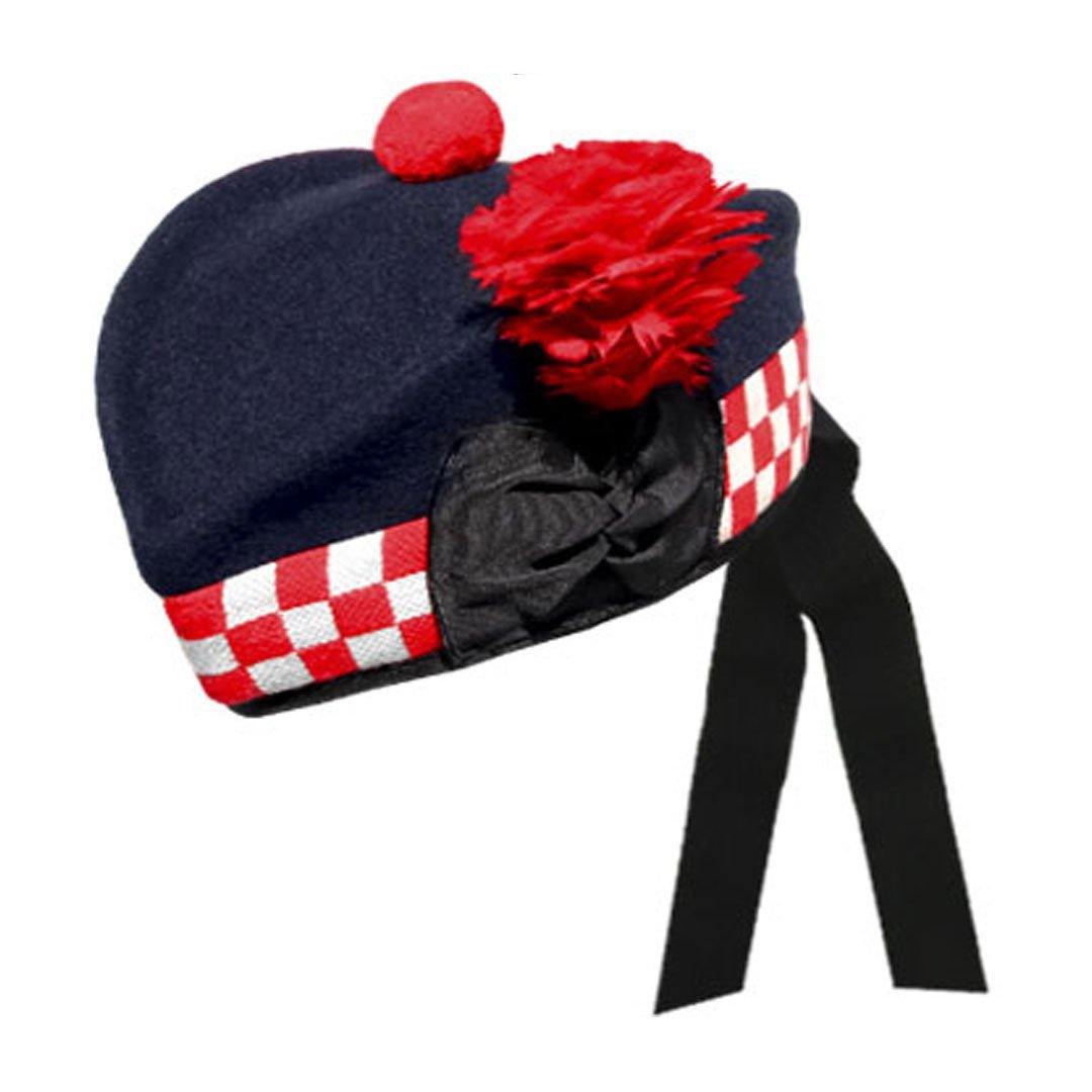 Navy Glengarry Hat With White Red Dicing - biznimart