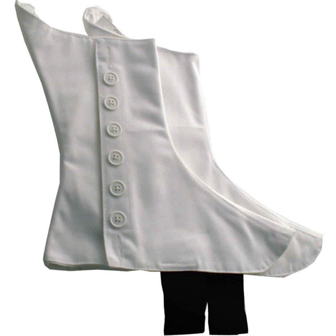 Pipe Band Spats Heavy Cotton White With White Buttons- biznimart
