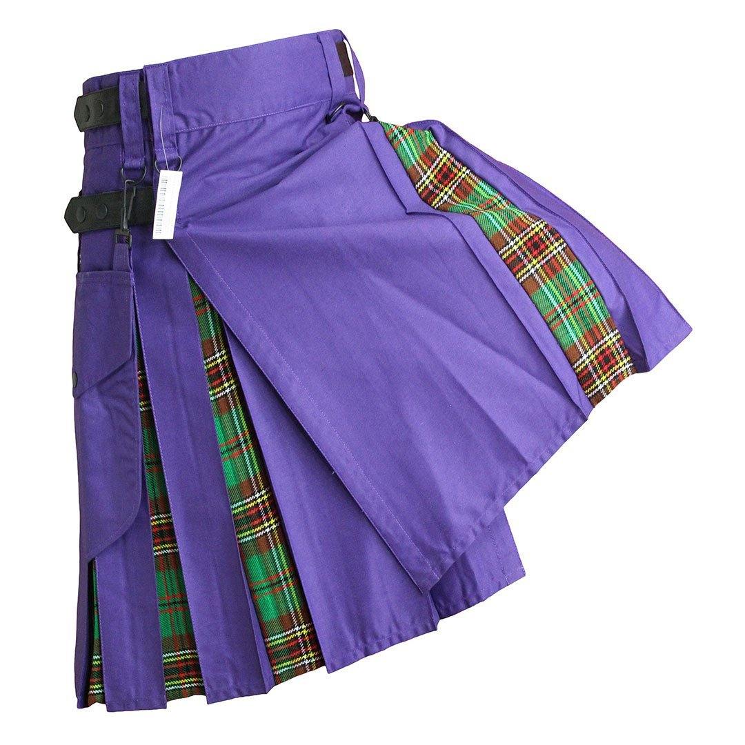 imperial-highland-supplies-purple-hybrid-kilt-with-tara-purphy-tartan-front-1