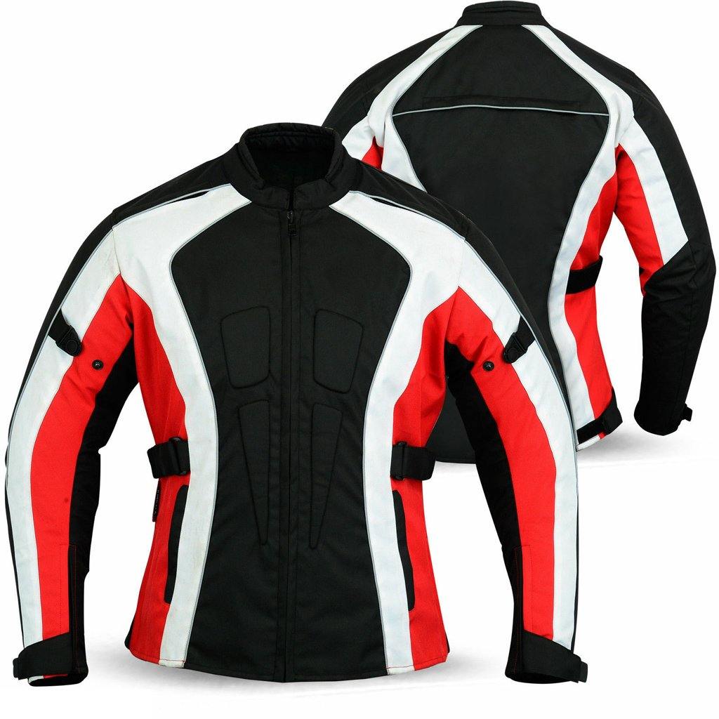 Ladies Women Motorcycle Waterproof Cordura Textile Jacket Motorbike Armours - biznimart