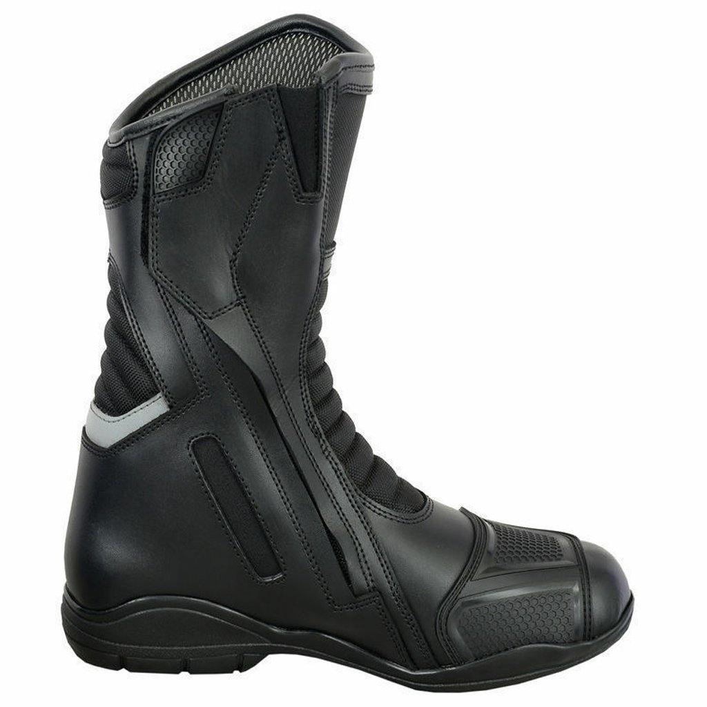 Waterproof Touring Boots Leather Motorcycle Racing Shoes Black Armour - biznimart