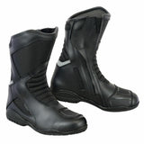 Waterproof Touring Boots Leather Motorcycle Racing Shoes Black Armour - biznimart