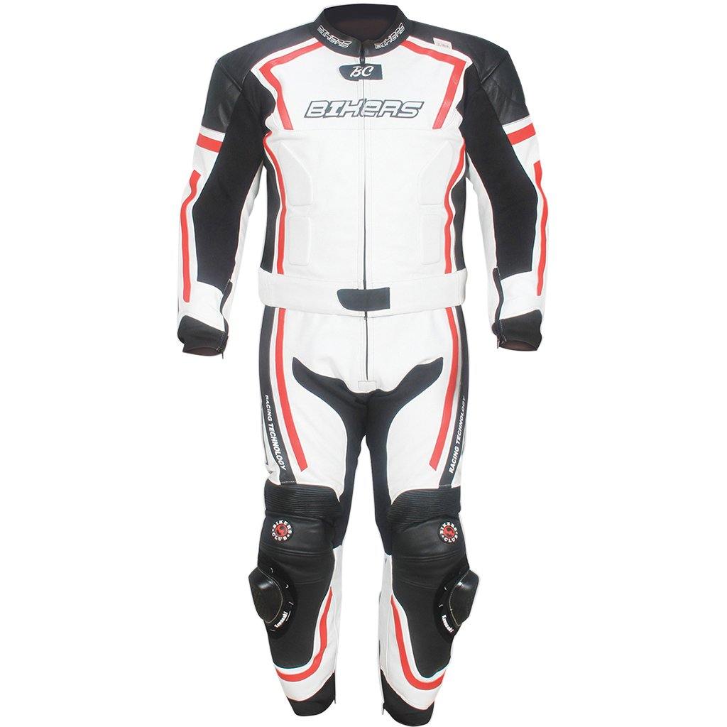 Mens Classic Motorcycle Suit CE approved Full Protection 100% Cowhide Leather - biznimart