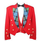 Red Formal Prince Charlie Jacket And 3 button Vest - biznimart