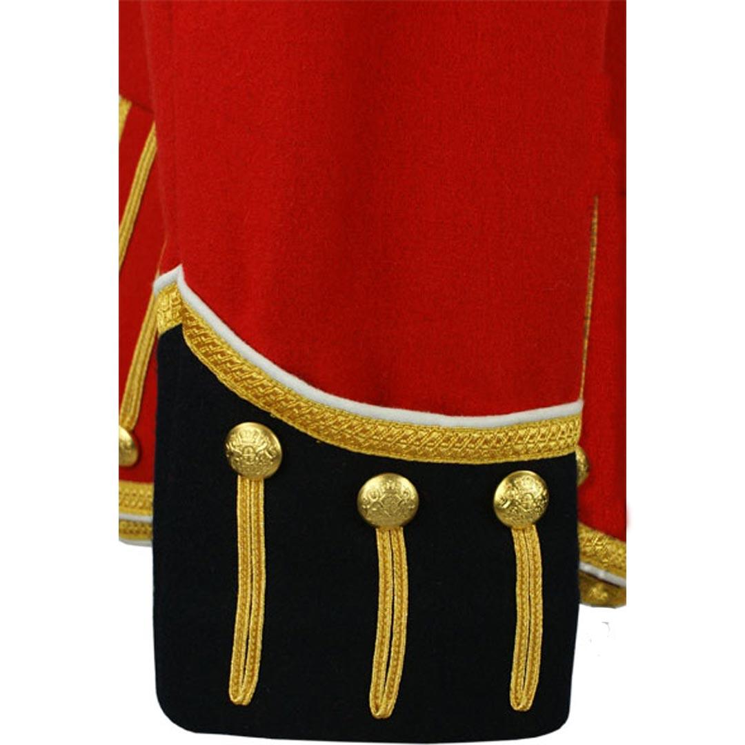 100% Wool Blend Gold Braid Trim Red Military Doublet Pipe Band Jacket