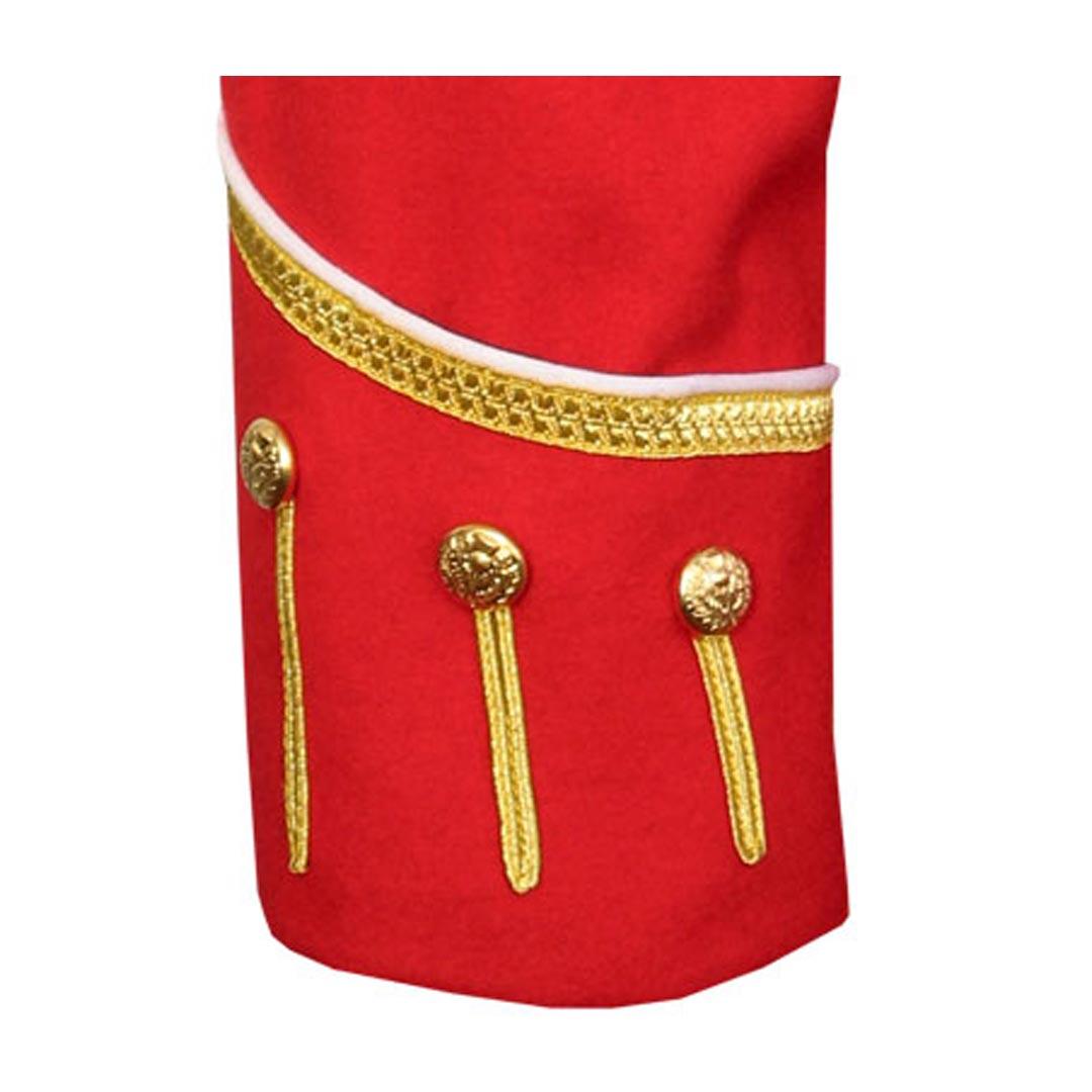 Red Pipe Band Doublet With Gold Braid