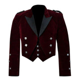 Red Velvet Prince Charlie Jacket With Waistcoat