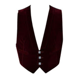Red Velvet Prince Charlie Jacket With Waistcoat - biznimart