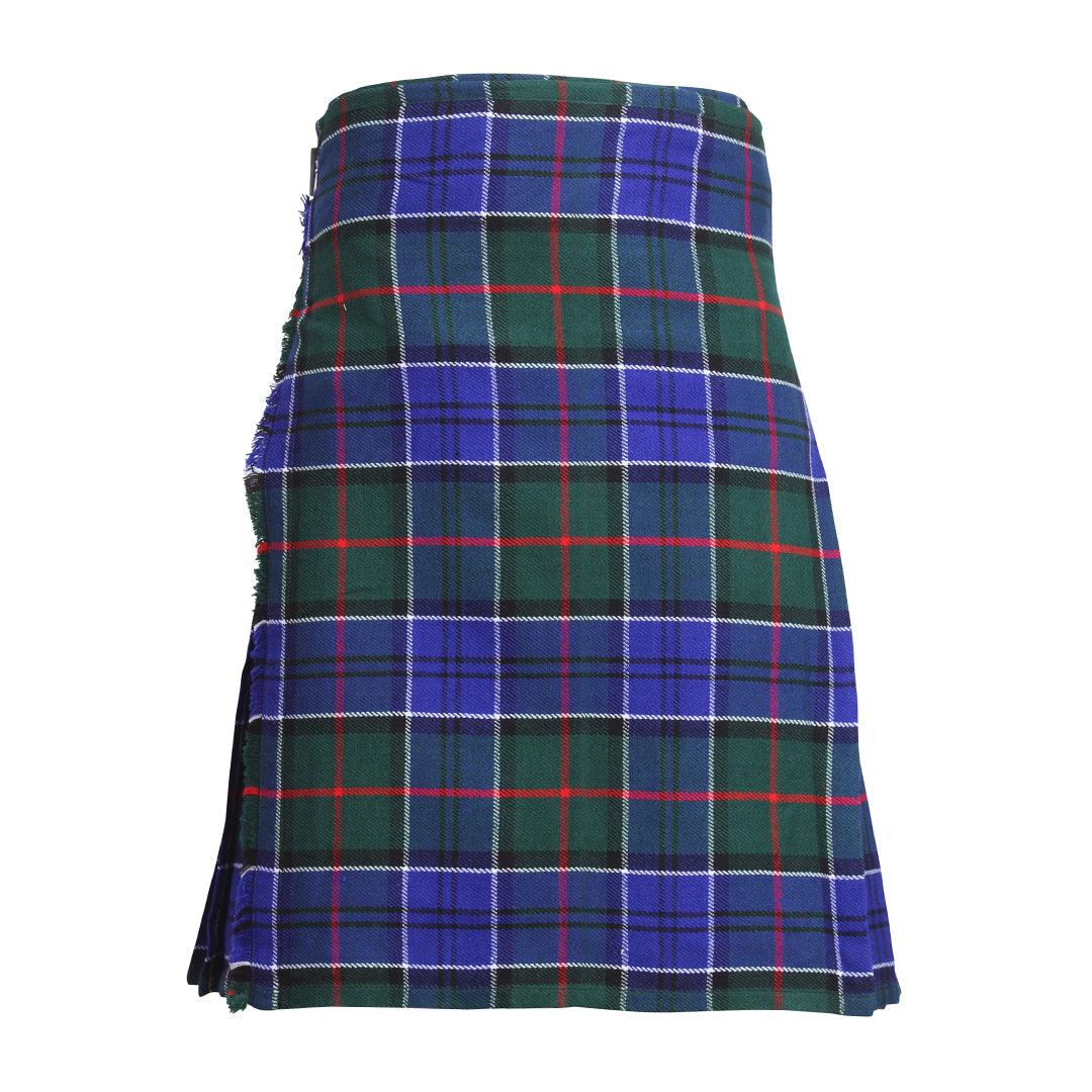 Scottish Colquhoun Tartan Kilt 8 Yards With Pleats Medium Weight 13oz Leather Straps - biznimart