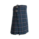 Scottish Blue Douglas Tartan Kilt 8 Yards With Pleats Medium Weight 13oz Leather Straps
