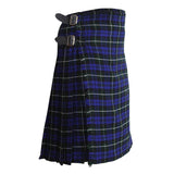 Scottish Clan Campbell Tartan Kilt 8 Yards With Pleats Medium Weight 13oz Leather Straps