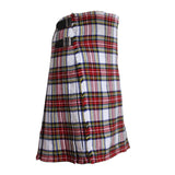 Scottish Dress Stewart Tartan Kilt 8 Yards With Pleats Medium Weight 13oz Leather Straps